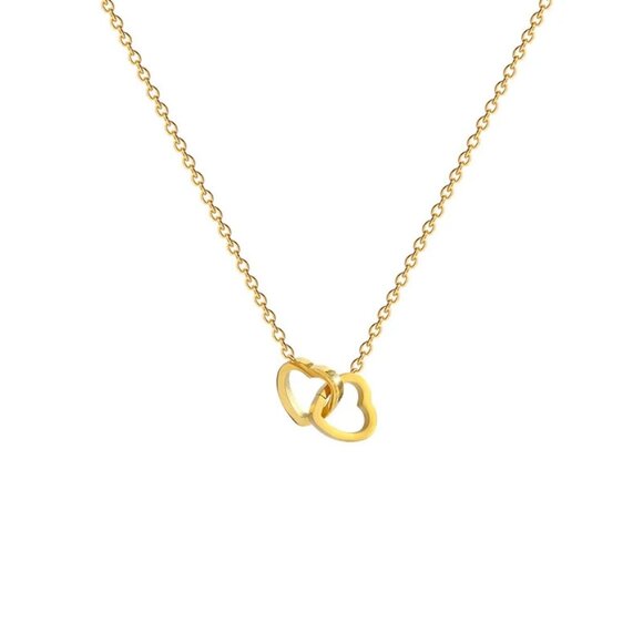 18k Double heart snecklace - Picture 6 of 6